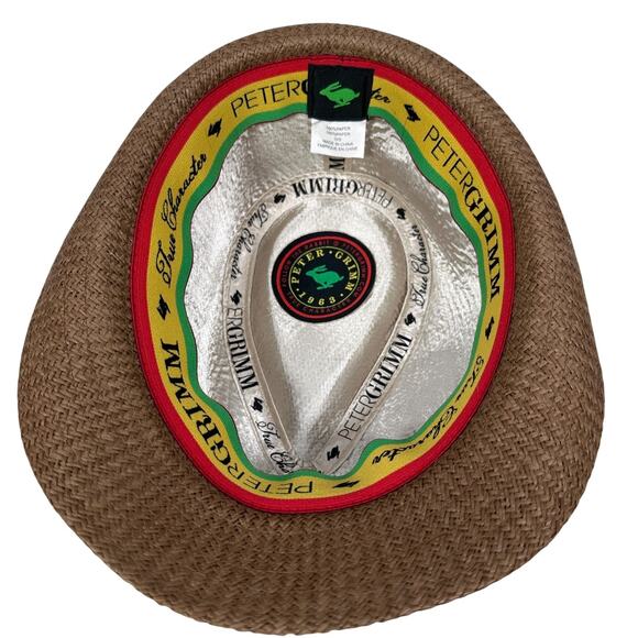 Peter Grimm Fedora Hat One Size Brown Black Striped Band 100% Paper Pork Pie Cap - Picture 6 of 8